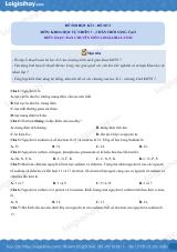Đề thi học kì 1 KHTN 7 Chân trời sáng tạo - Đề số 5